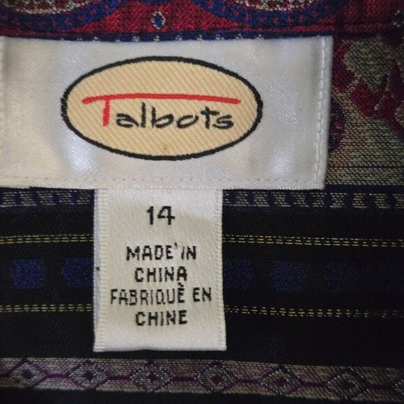 Talbots Vintage 100% Silk Asian Inspired Stunning Blazer Size 14 - Picture 11 of 12